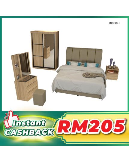 Bedroom Set with Mattress (BRN58H)