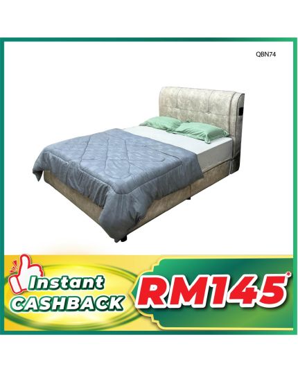 Queen Size Bed with Mattress (QBN74)