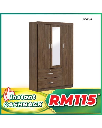 Swing Door Wardrobe With Mirror (WD10M)