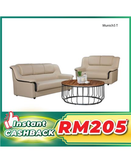 Casa Leather Sofa Set - MUNICH5T