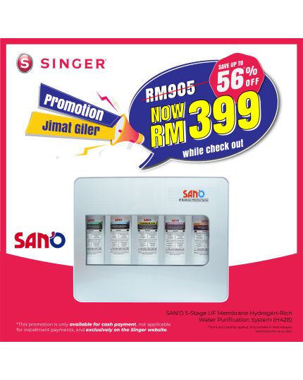 [PROMO] SAN’O 5-Stage UF Membrane Hydrogen-Rich Water Purification System (HA28)