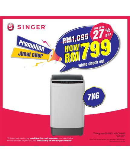 [PROMO] 7.0Kg Fully Automatic Washing Machine  (WT5371)