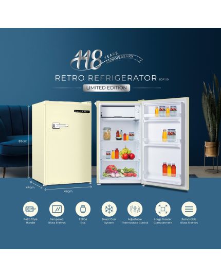 100L SINGLE Retro Refrigerator Limited Edition (SDF100)