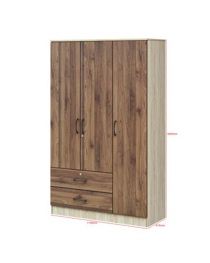 3 Doors + Drawers Wardrobe (WD32）
