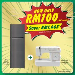 300L 2 DOORS FROST FREE REFRIGERATOR  + Mechanical Sewing Machine E20