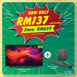 58&quot; 4K UHD Smart TV + Philips SoundBar