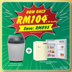 15KG Washing Machine + Limited Edition 100L Retro Refrigerator