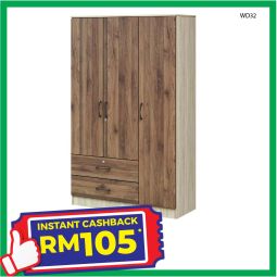 3 Doors + Drawers Wardrobe (WD32）
