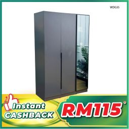 4&#039; X 6&#039; Swing Door Wardrobe with Translucent Mirror (WDG35)