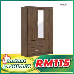 Swing Door Wardrobe With Mirror (WD10M)