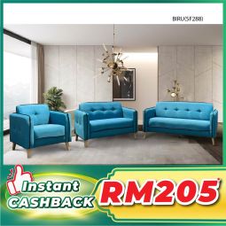 FULL FABRIC SOFA - BIRU (SF288)
