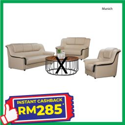 Casa Leather Sofa Set - MUNICH