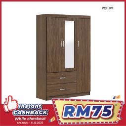 Swing Door Wardrobe With Mirror (WD10M)