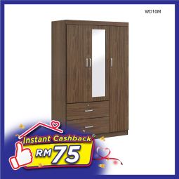 Swing Door Wardrobe With Mirror (WD10M)