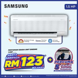 Samsung WindFree Deluxe  Air Cond 1.5 hp Inverter 5 Stars (A60H13SP)