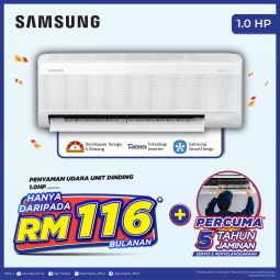 Samsung WindFree Deluxe  Air Cond 1.0 hp Inverter 5 Stars (A60H10SP)