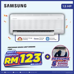Samsung WindFree Deluxe  Air Cond 1.5 hp Inverter 5 Stars (A60H13SP)
