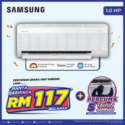 Samsung WindFree Deluxe  Air Cond 1.0 hp Inverter 5 Stars (A60H10SP)