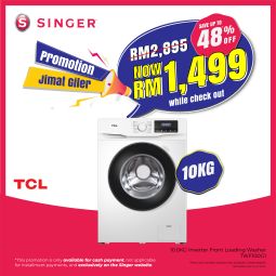 [PROMO] TCL 10.0Kg Front Loading Washer(TWF100G1)