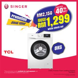 [PROMO] TCL 8.0Kg Front Loading Washer(TWF80G1)