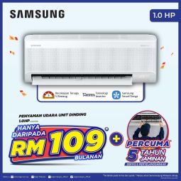 Samsung WindFree Deluxe  Air Cond 1.0 hp Inverter 5 Stars (A60H10SP)