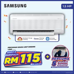Samsung WindFree Deluxe  Air Cond 1.5 hp Inverter 5 Stars (A60H13SP)